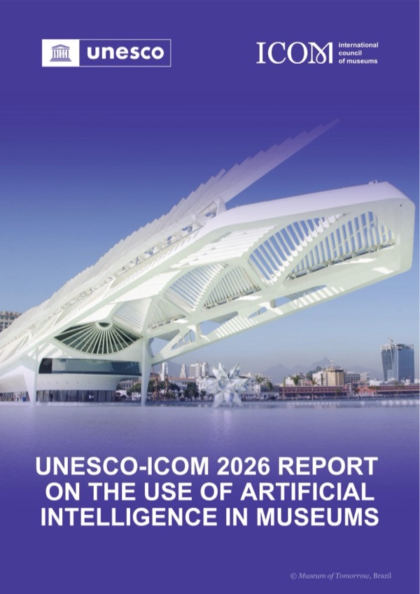 Couverture du rapport UNESCO-ICOM 2026 sur l'usage de l'intelligence artificielle dans les musées